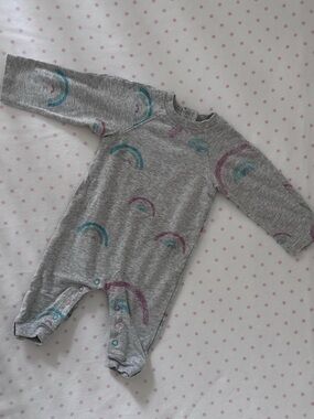 Splendid Gray Baby Onesie with Rainbows